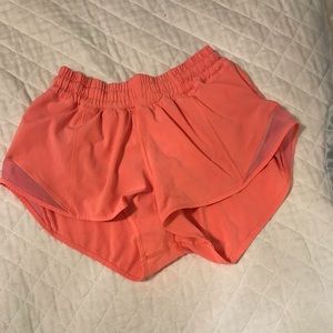 pink/orange lululemon hotty hot short